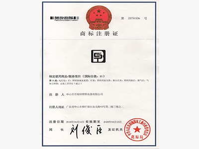 百視特-LOGO商標注冊證